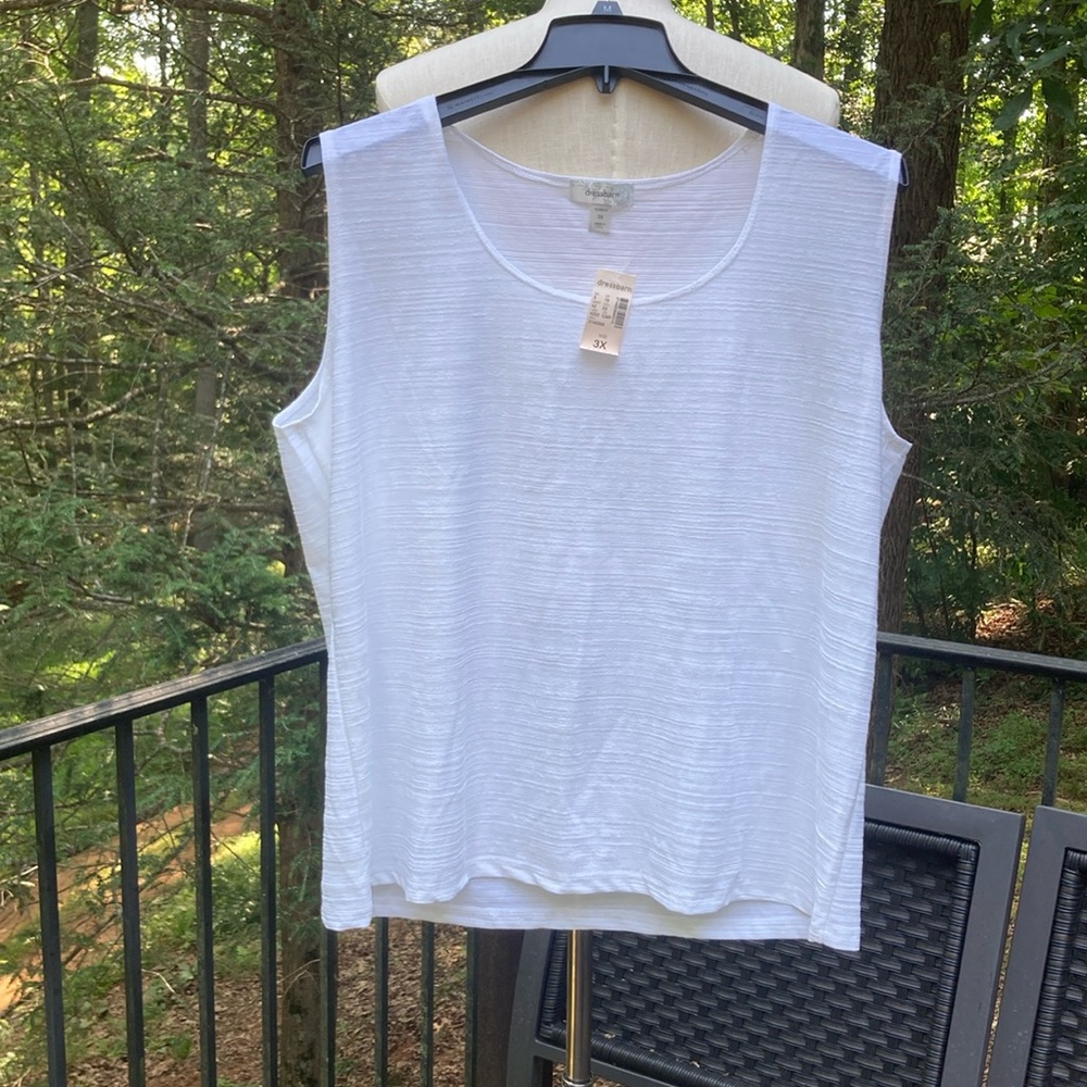 NWT dressbarn white lightly ribbed sleeveless top sz. 3x